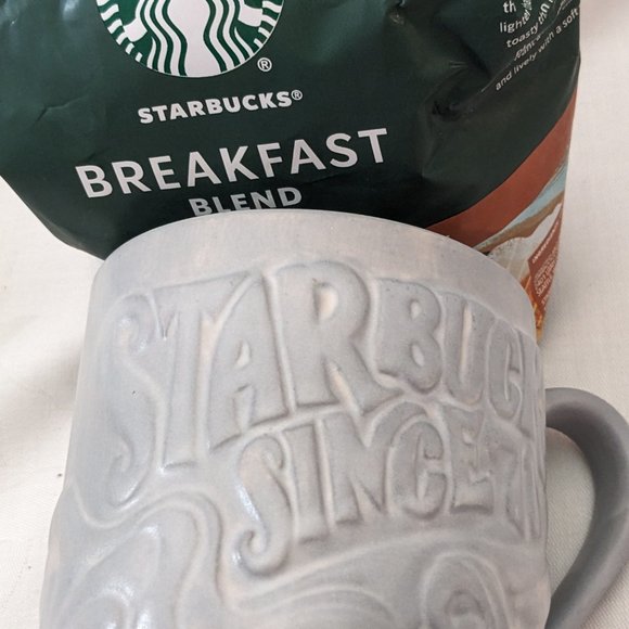 Starbucks Since 71  Embossed Mermaid Siren Gray 12 oz Coffee/Tea/Chocolate Mug - Picture 2 of 14